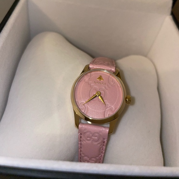NWT GUCCI
G-Timeless 27mm Yellow Gold Pastel Pink - Picture 11 of 11